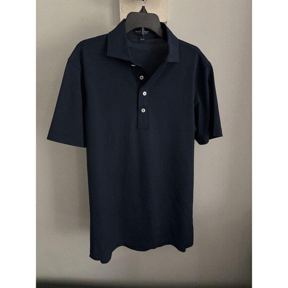Men’s Peter Millar Navy Blue Polo Small Excellent!  Wrinkle Free Travel Golf - Picture 1 of 8
